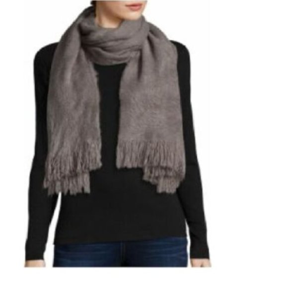 Women's Scarf Mixit Brushed Yarn Oblong Long Grey NEW - Picture 1 of 4